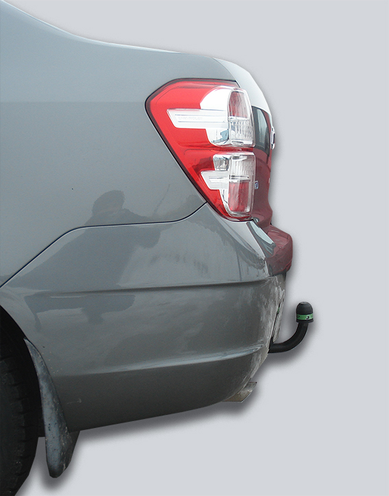 ТСУ для Chevrolet Cobalt 2012-2016, Ravon R4 2016-2020 без выреза бампера. Тип шара: A. Нагрузки: 1500/75 кг, масса фаркопа 16,6 кг, требуется 4 сверления (без электрики в комплекте)