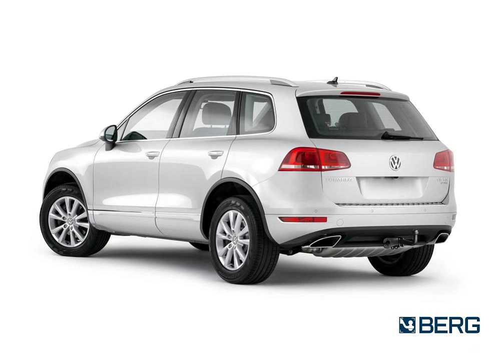 Фаркоп на Volkswagen Touareg 2010-2018, Audi Q7 2006-2015, Porsche Cayenne 2010-2017 без подрезки бампера. Тип шара: A. Нагрузки: 3500/100 кг, масса фаркопа 22,7 кг (без электрики в комплекте)