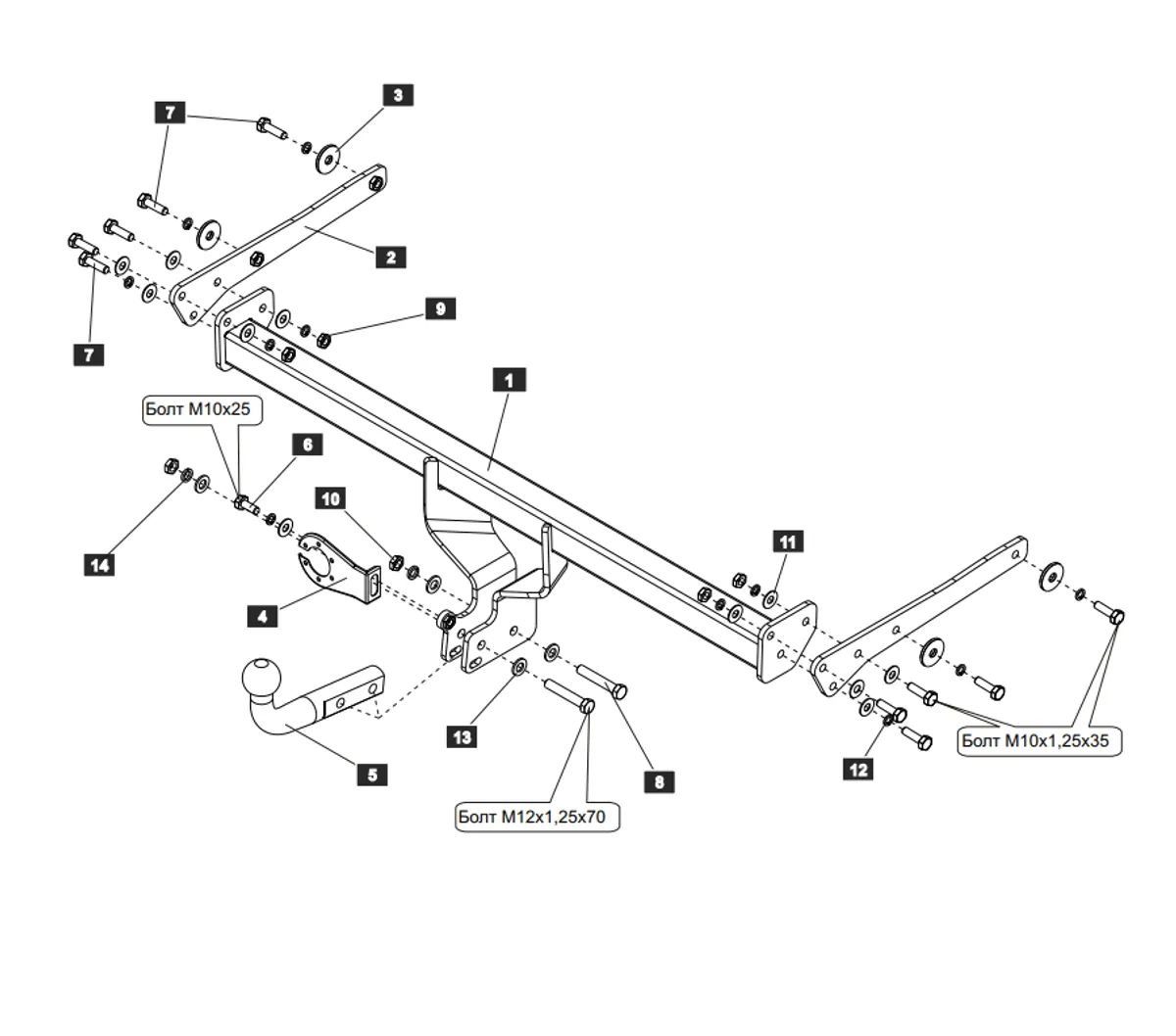 Фаркоп на Suzuki Vitara 2015-, Suzuki SX4 2013-2021. Необходима подрезка бампера. Тип шара: A. Нагрузки: 1500/75 кг, масса фаркопа 14,6 кг (без электрики в комплекте)